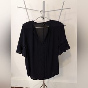 Flowy Dark Navy Ann Taylor Professional Blouse